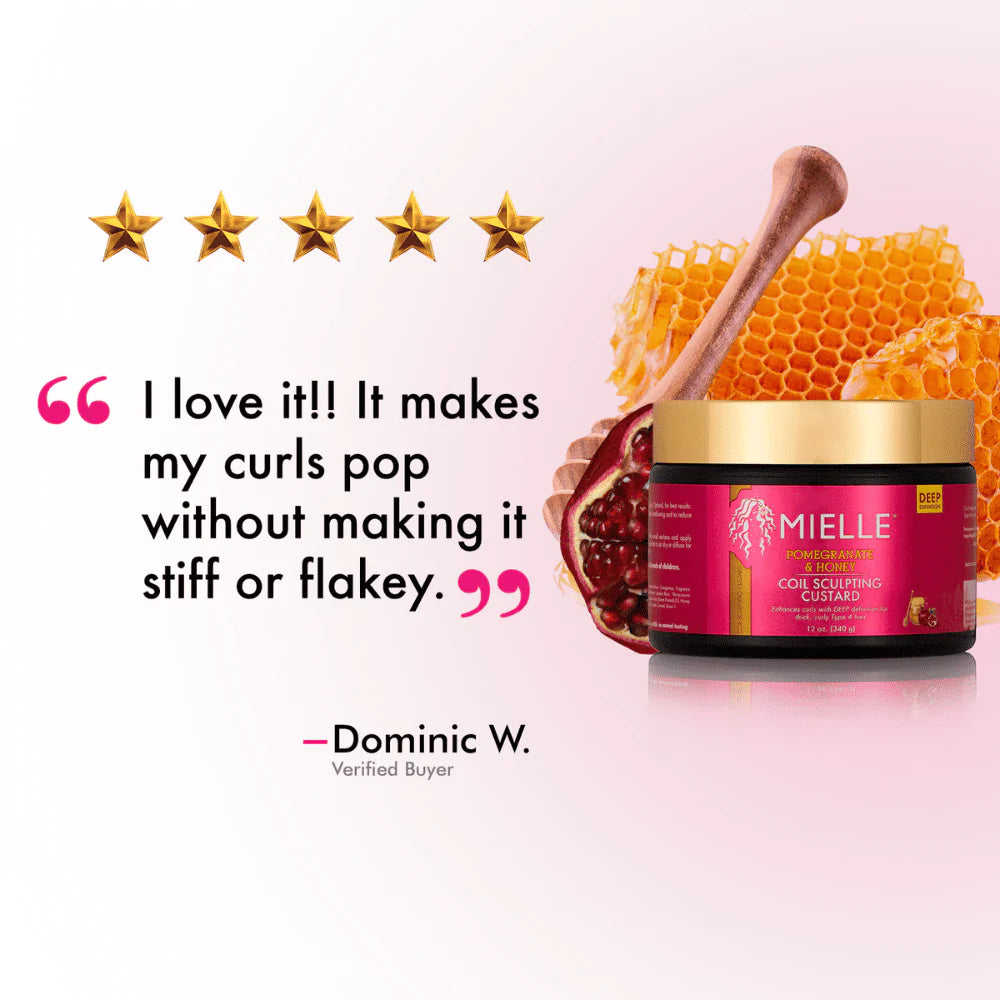 MIELLE POMEGRANATE & HONEY COIL SCULPTING CUSTARD- 12 OZ