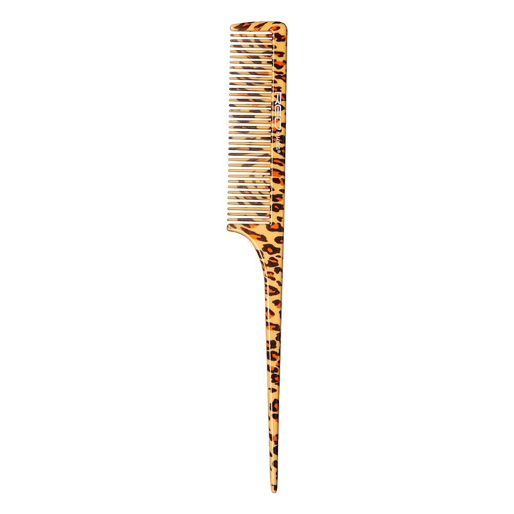 (HM29) RED LEOPARD RAT TAIL COMB