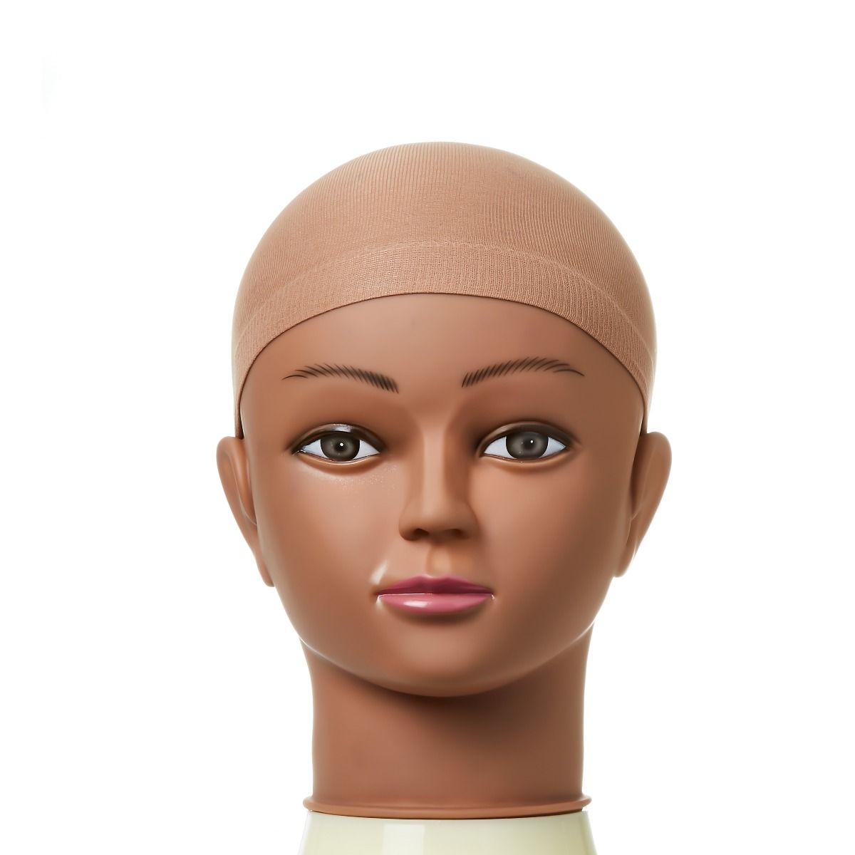 RED 5 PCS STOCKING WIG CAP NATURAL BROWN
