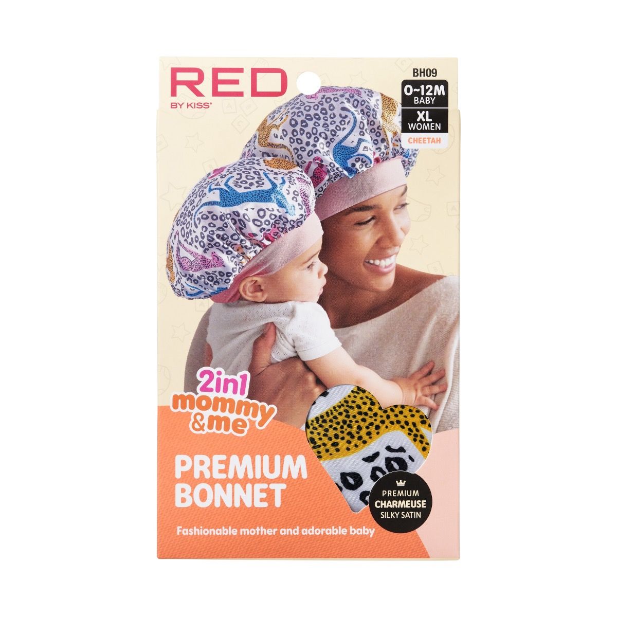 MOMMY & ME PREMIUM SATIN BONNET PACK- CHEETAH