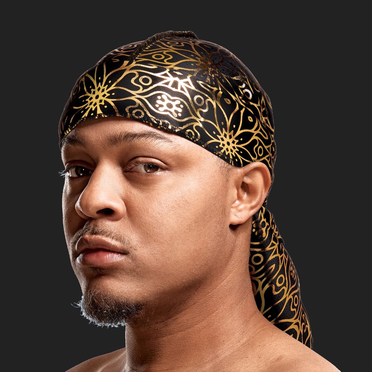 Red by Kiss Bow Wow x Power Wave Lit Gold Silky Satin Durag (HD116-Beam)