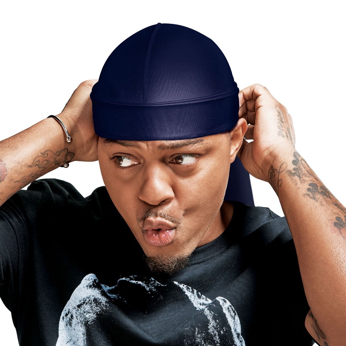 RED POWER WAVE EXTREME SILKY DURAG - NAVY