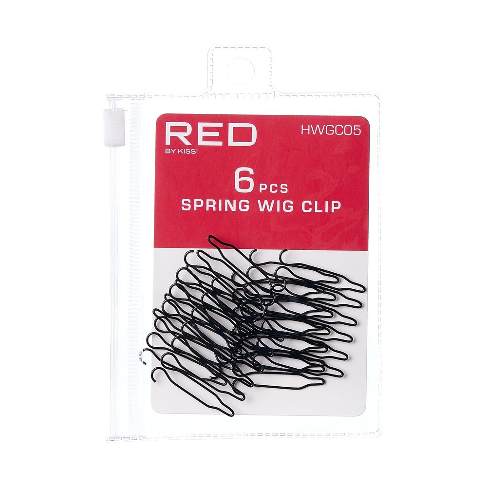 RED BY KISS 6PCS SPRING WIG CLIP - Black #HWGC05