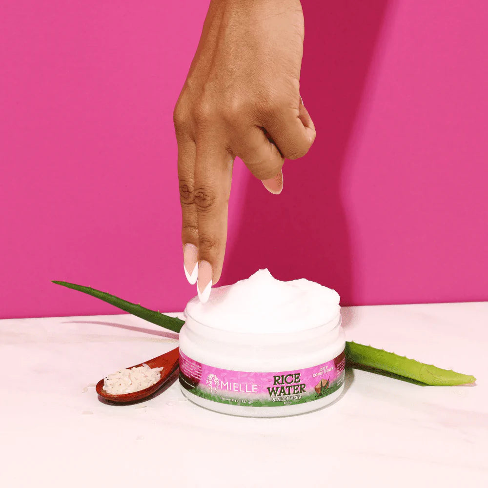 MIELLE RICE WATER COLLECTION & ALOE VERA DEEP CONDITIONER- 8 OZ