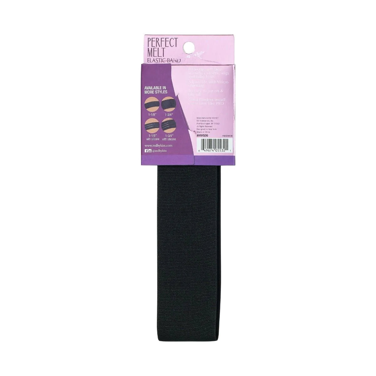 RED PM ELASTIC WIGBAND WIDE BLACK